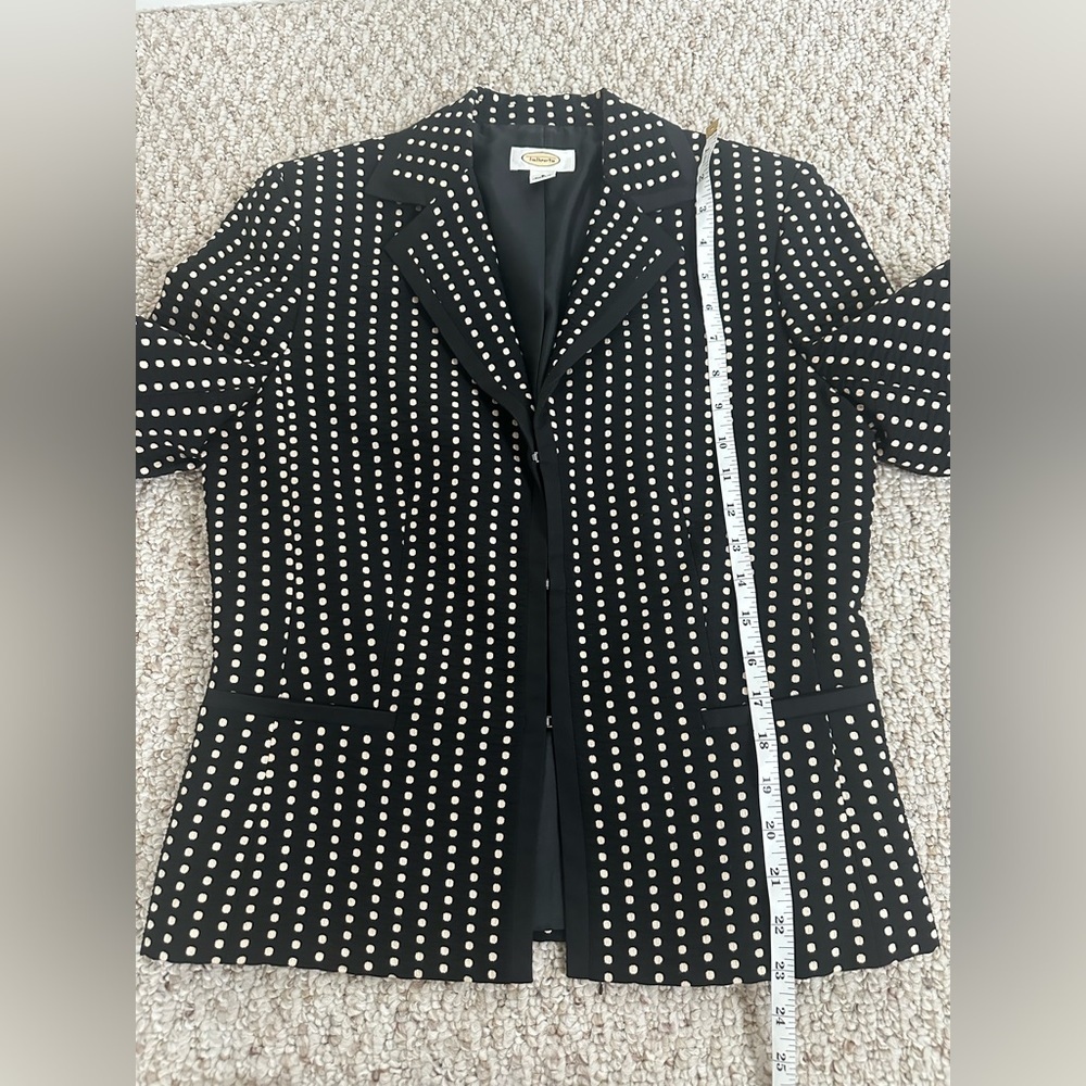 Talbots Black and White Polka Dot Blazer size 8 - Picture 7 of 8